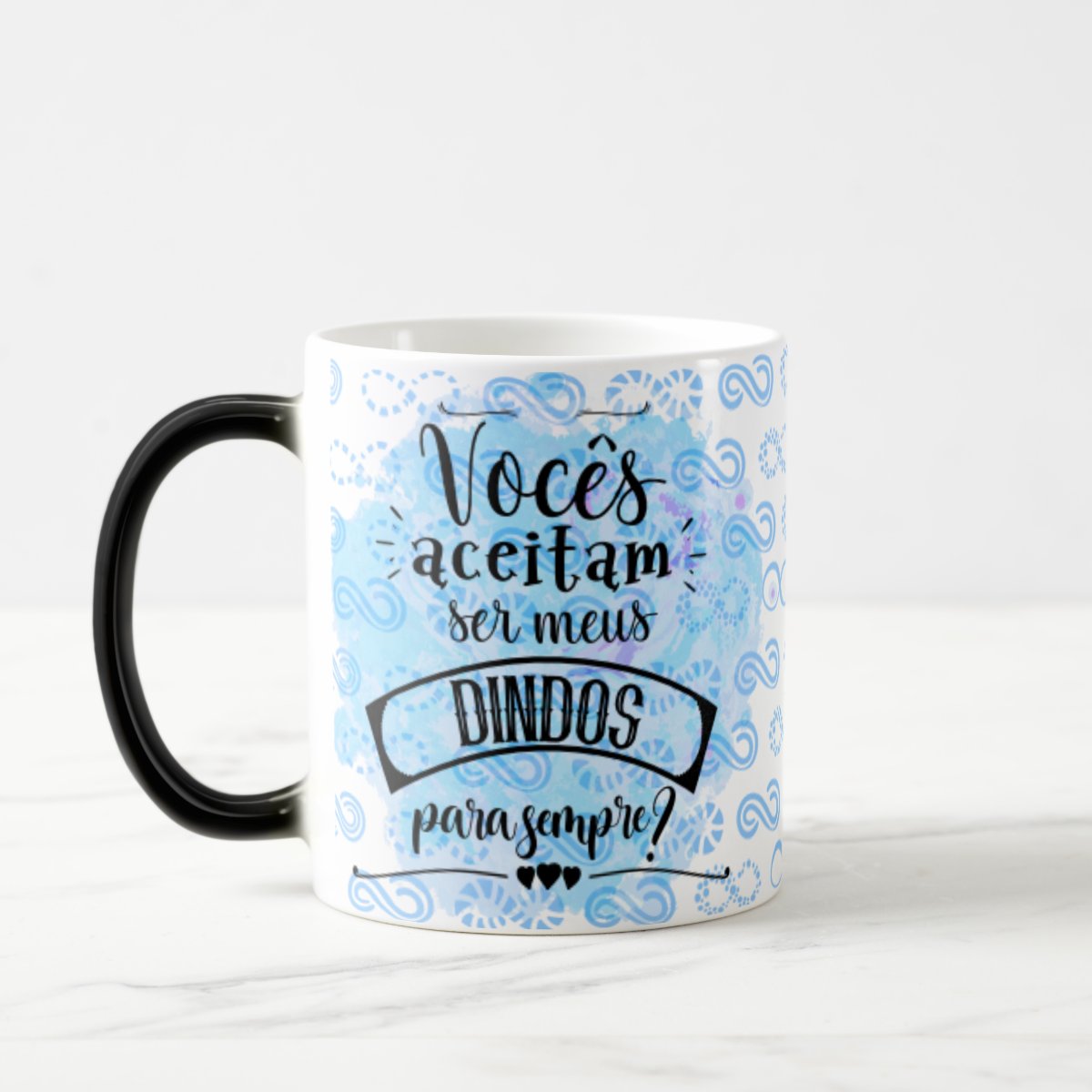 Caneca Mágica Convite Criativo Vocês Aceitam Ser Meus Dindos