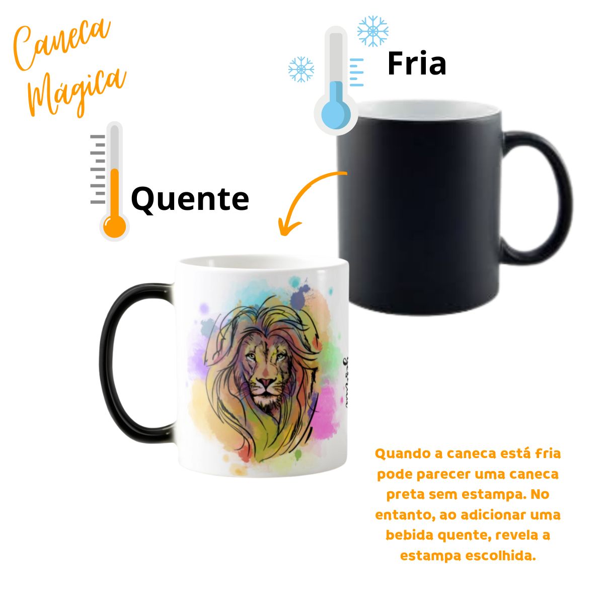 Caneca Mágica Jesus Leão De Judá Yeshua Salmo Presente - Religioso