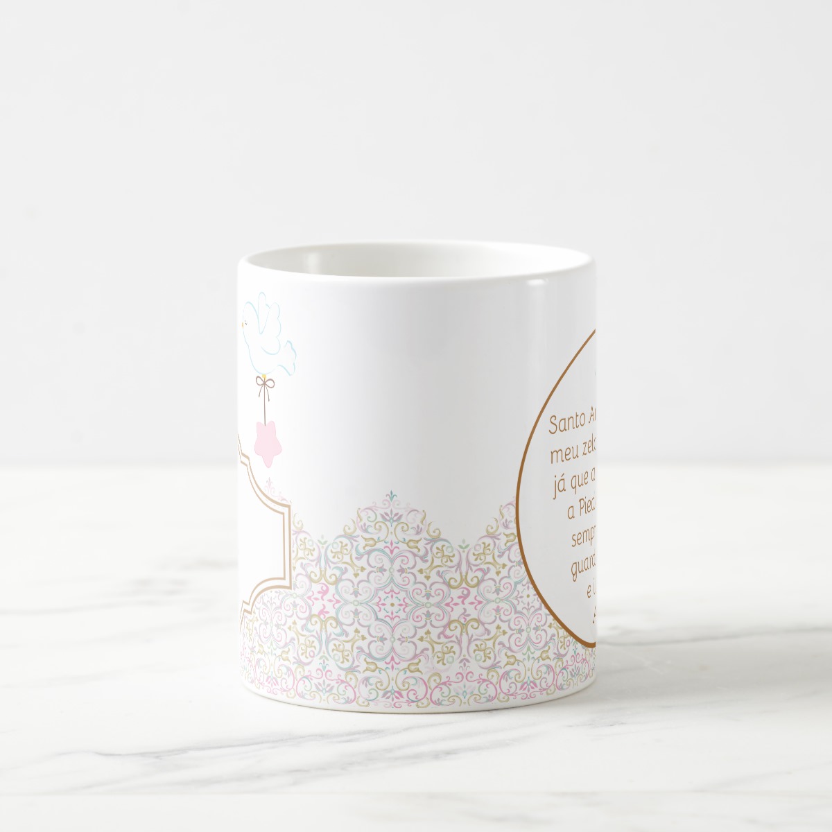 Caneca Madrinha Dinda Batizado Oração do Anjo da Guarda