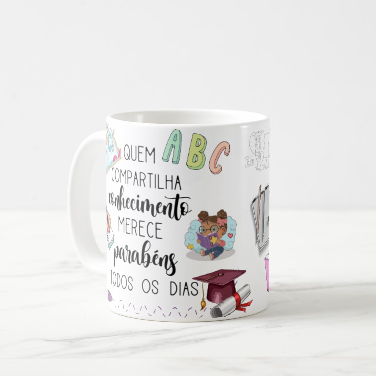 Caneca Presente Dia Dos Professores Alfabetização Infantil
