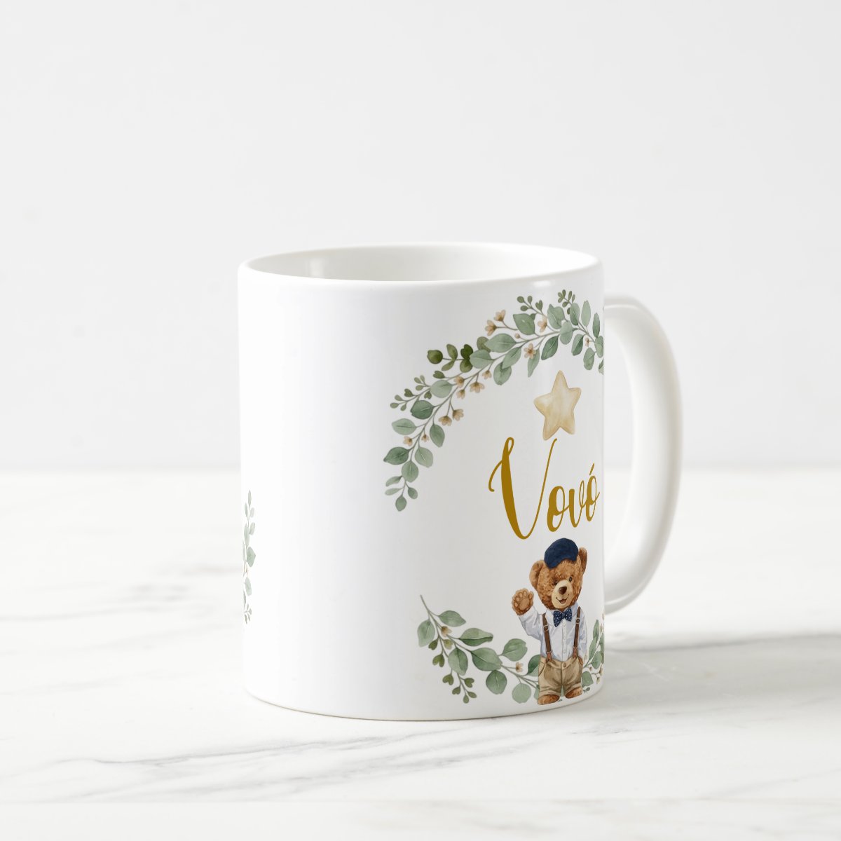 Caneca Vovó Urso Príncipe Pronta Entrega Presente Avó Família