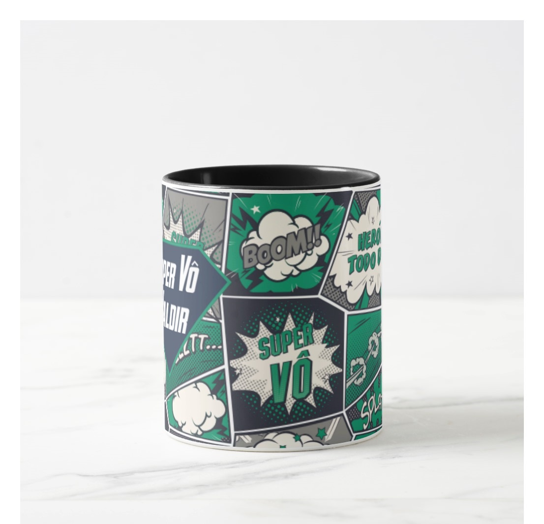 Caneca Super Vô Presente Especial Super Herói Vovô Vô