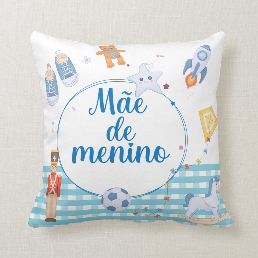 Almofada Presente Criativo Mãe De Menino - Mundo Azul - Família (Mãe)