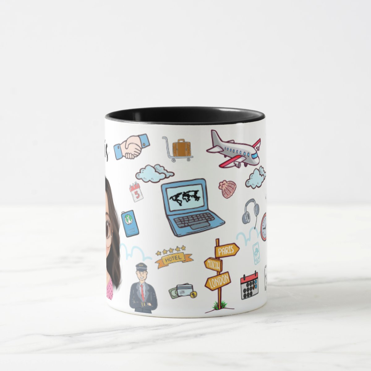 Caneca Personalizada Agência de Turismo Presente com Avatar