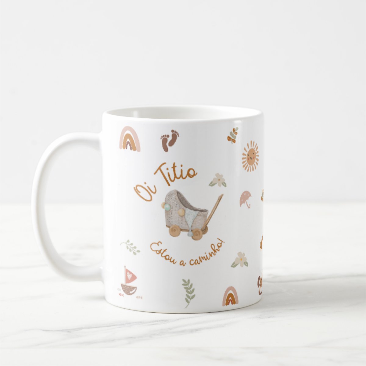 Caneca Presente Revelação Especial Oi Titio Estou a Caminho
