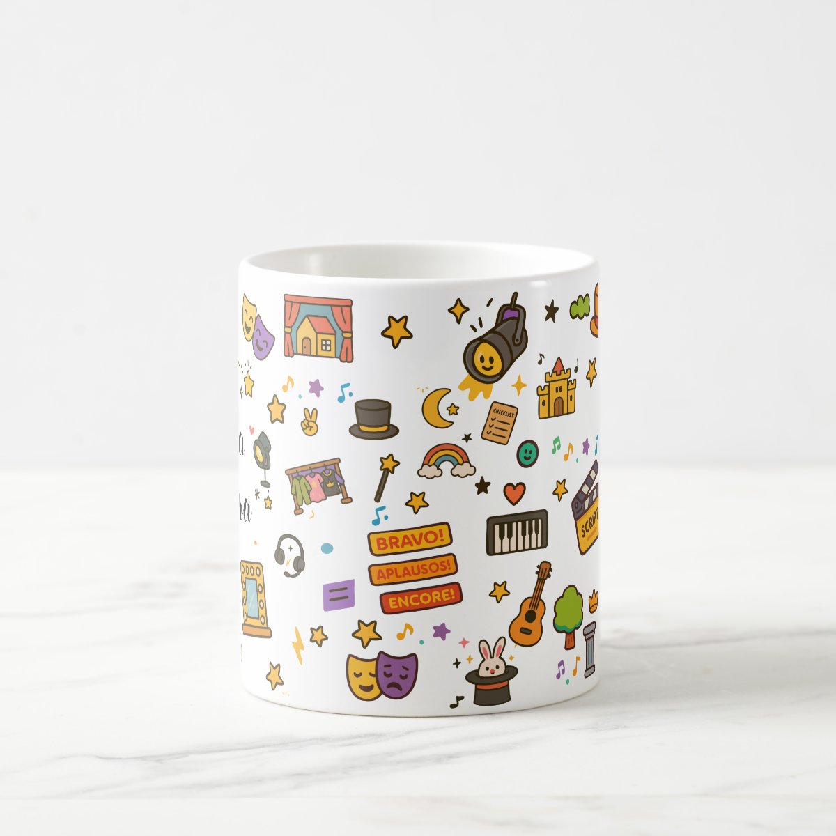 Caneca Infantil Personalizada Com Nome - Polimero Resistente Teatro infantil