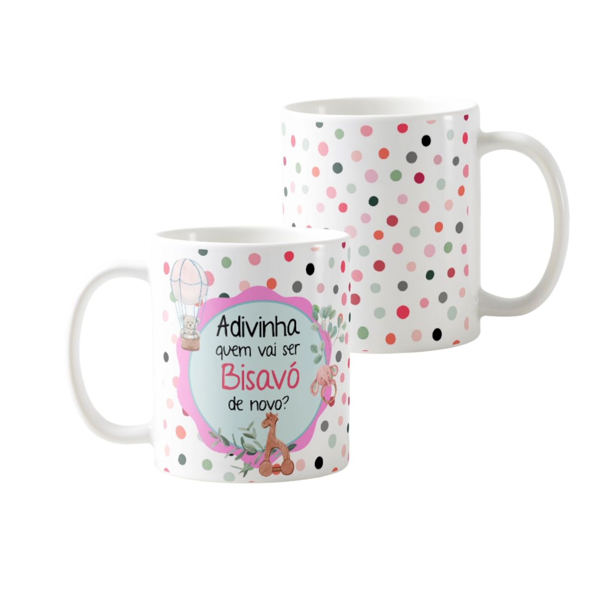 Kit 2 Canecas Presente Anúncio de Gravidez Bisa/biso de Novo