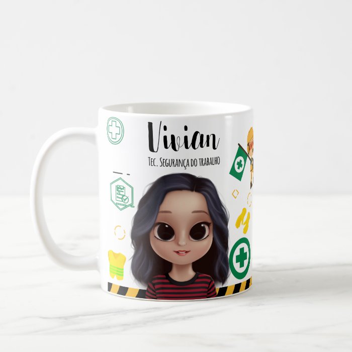 Caneca Criativa Presente Profissão Segurança do Trabalho