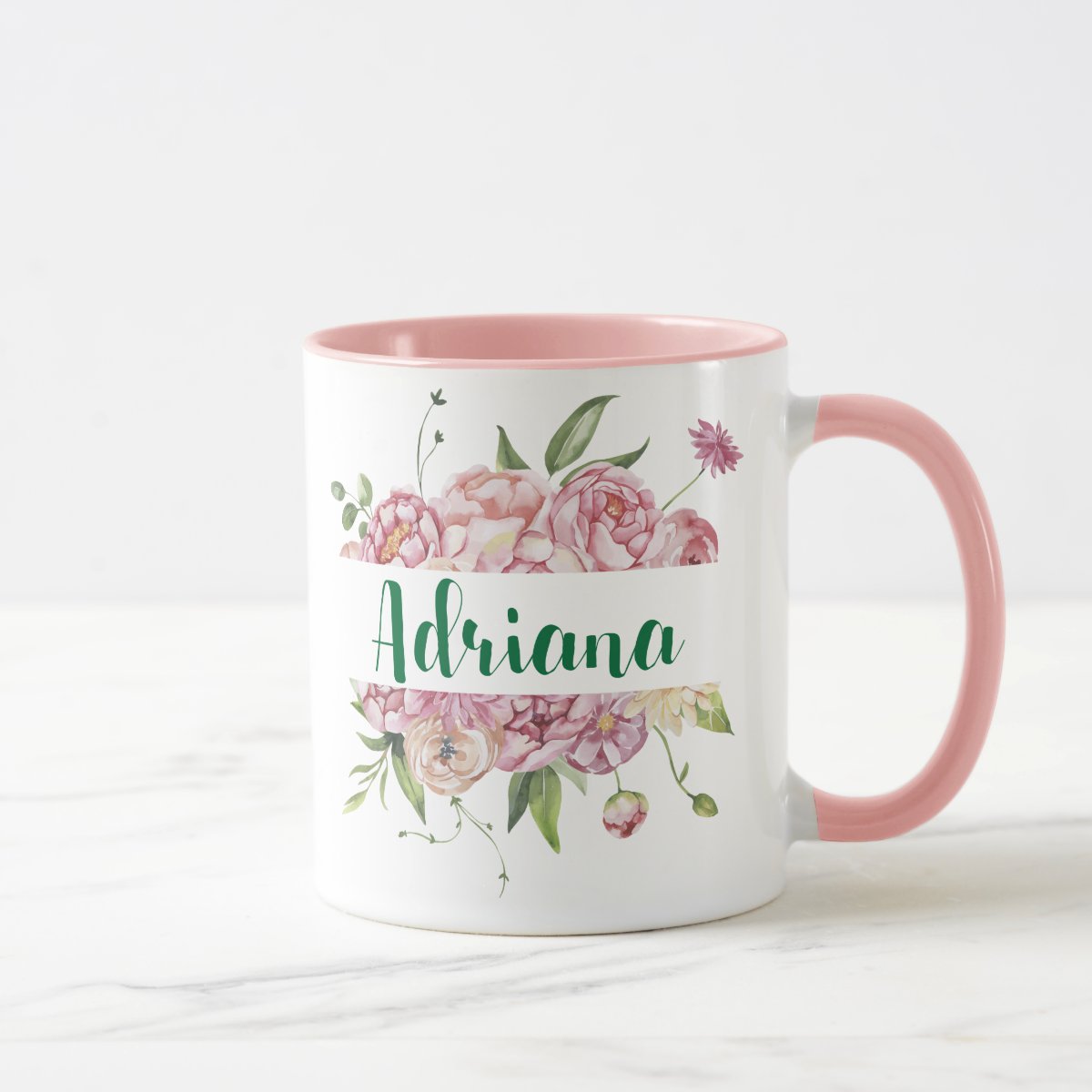Caneca Feminina Personalizada com Nome e Inicial A