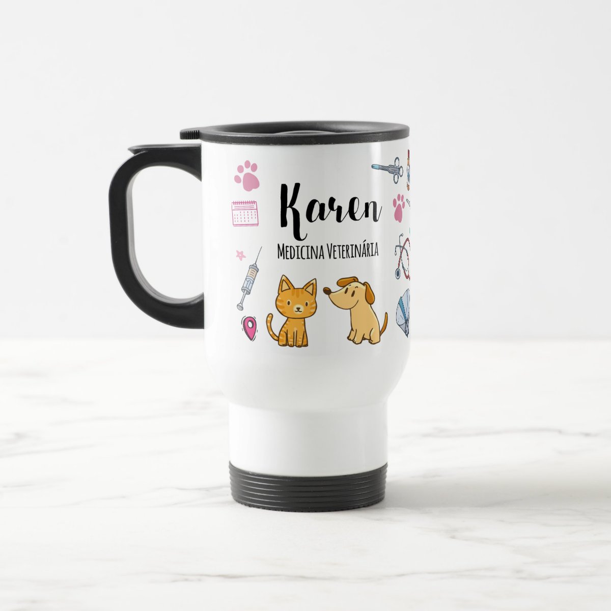 Copo Térmico Personalizado Presente Medicina Veterinária - Profissões (Medicina Veterinária)