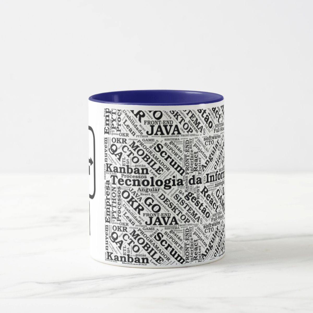 Caneca Azul Tecnologia da Informação com Simbolo TI