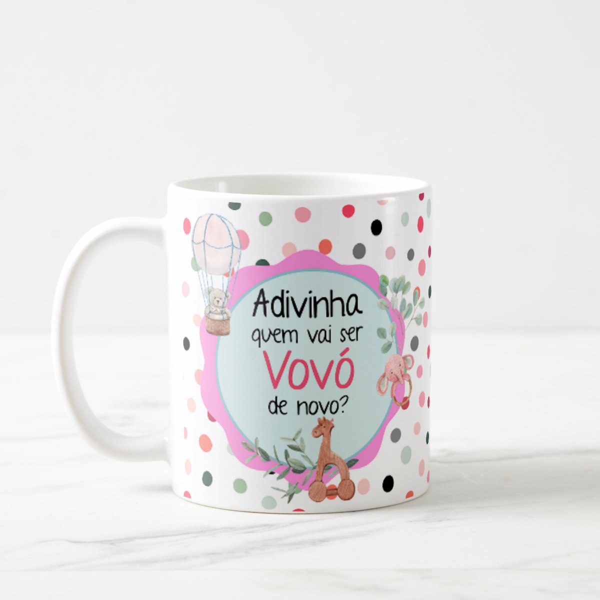 Caneca Anúncio De Gravidez Adivinha Quem Vai Ser Vovó - Anúncio de Gravidez (Avós)