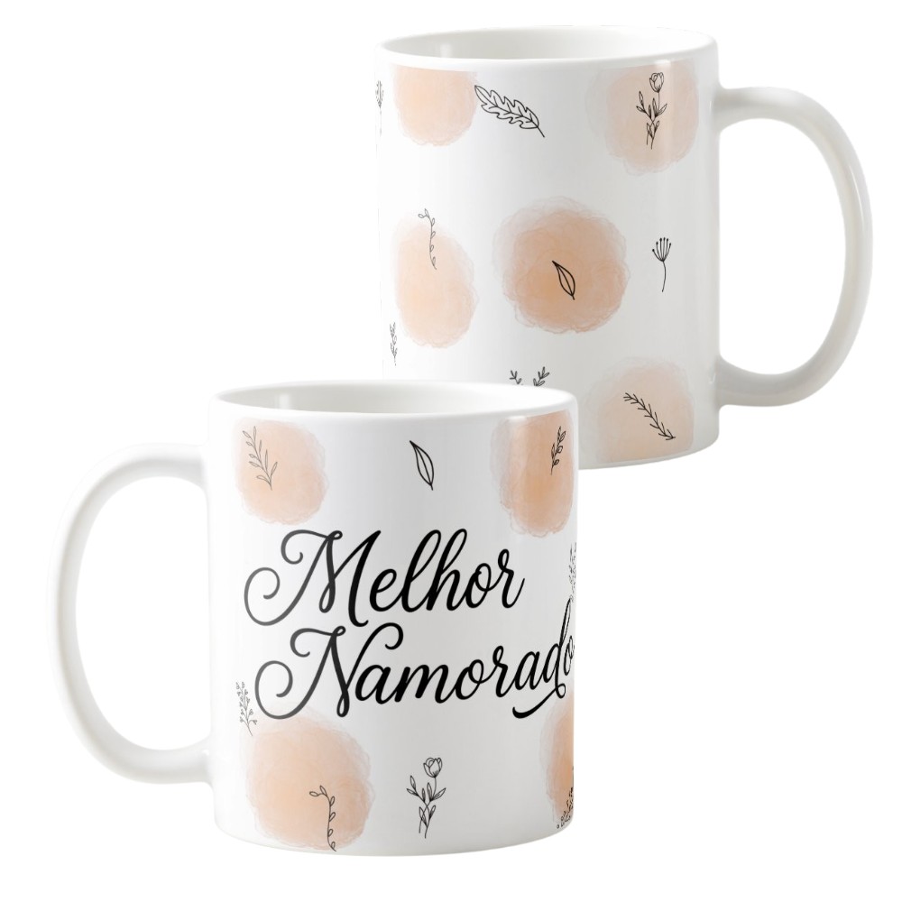 Kit 2 Canecas Namorada e Namorado Brancas Entrega
