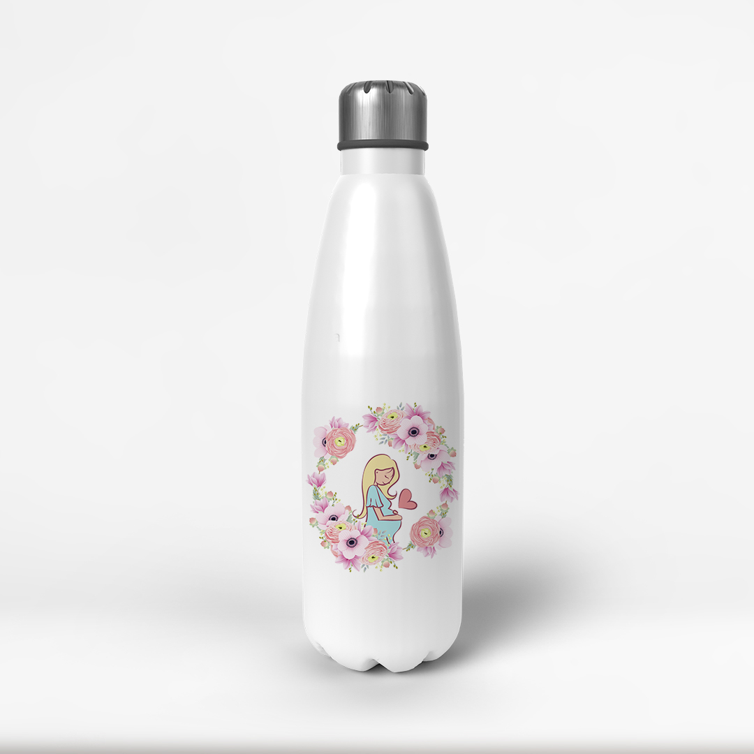 Conjunto Garrafa Térmica e Caneca Personalizada para Grávida - Família (Mãe)