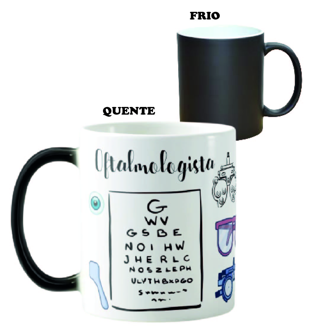 Caneca Mágica Personalizada de Presente para Oftalmologistas - Profissões (Médico(a))