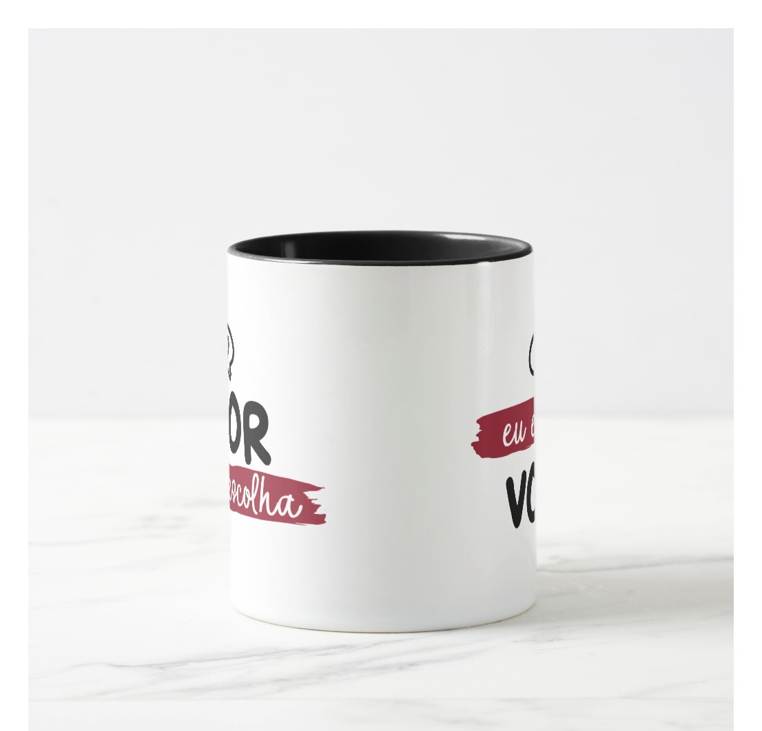 Caneca Personalizada Frase Escolhi Você de Dia dos Namorados