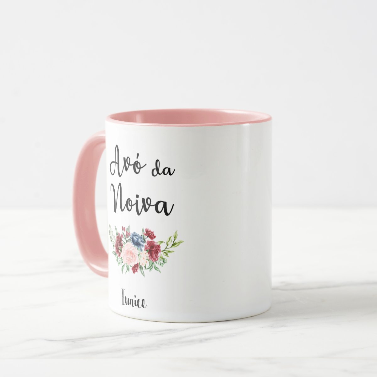Caneca Casamento Marsala Lembrança Familia Avó da Noiva