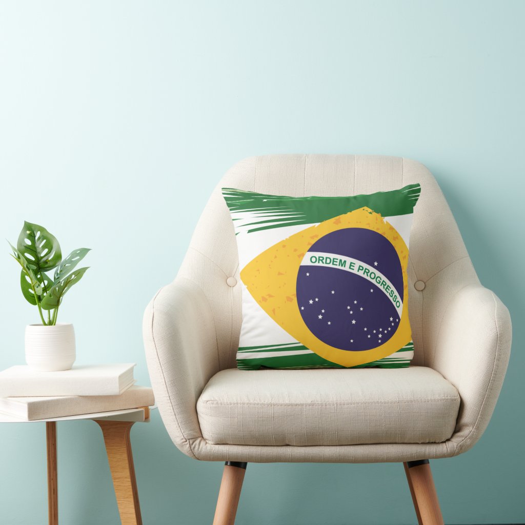 Almofada Decorativa e Personalizada com a Bandeira do Brasil - Outros (Bandeira brasil amofada )