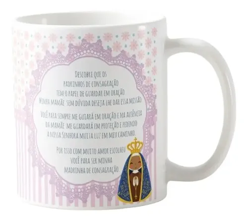 Caneca Presente Especial Batizado Madrinha de Consagração