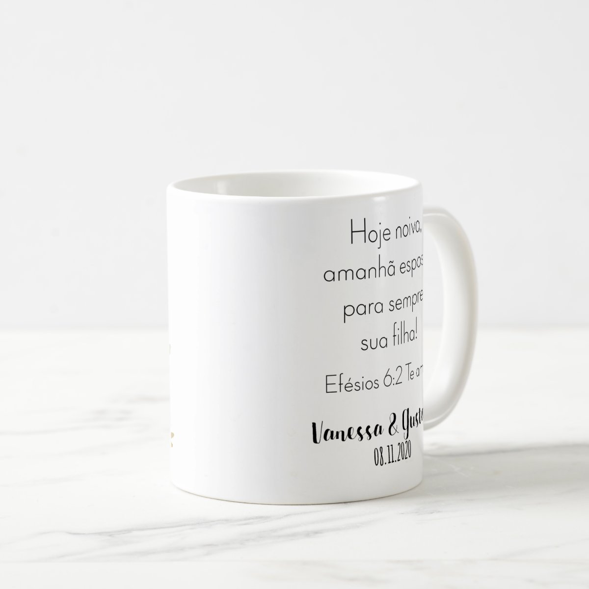 Caneca Personalizada Pai da Noiva Folhagem Botânico