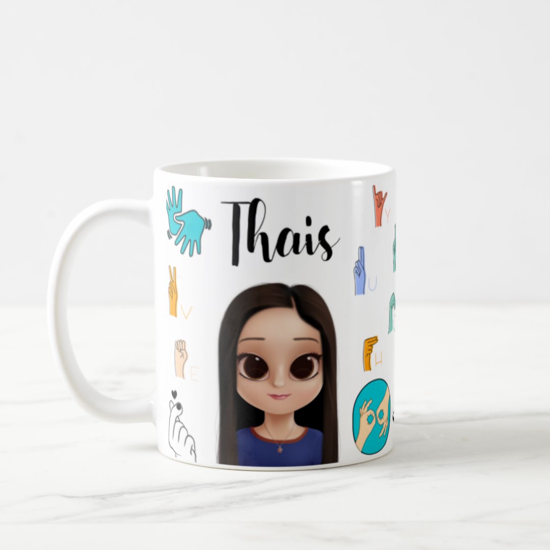  Caneca Professor Libras Presente Personalizada Com Avatar - Dia dos Professores (Professores)