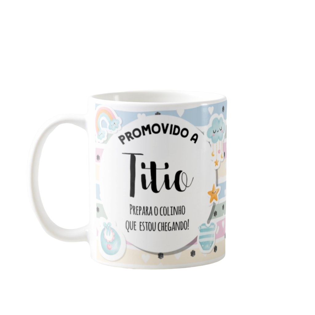 Caneca Presente Criativo Revelação De Gravidez Para Titio - Anúncio de Gravidez (Tio)