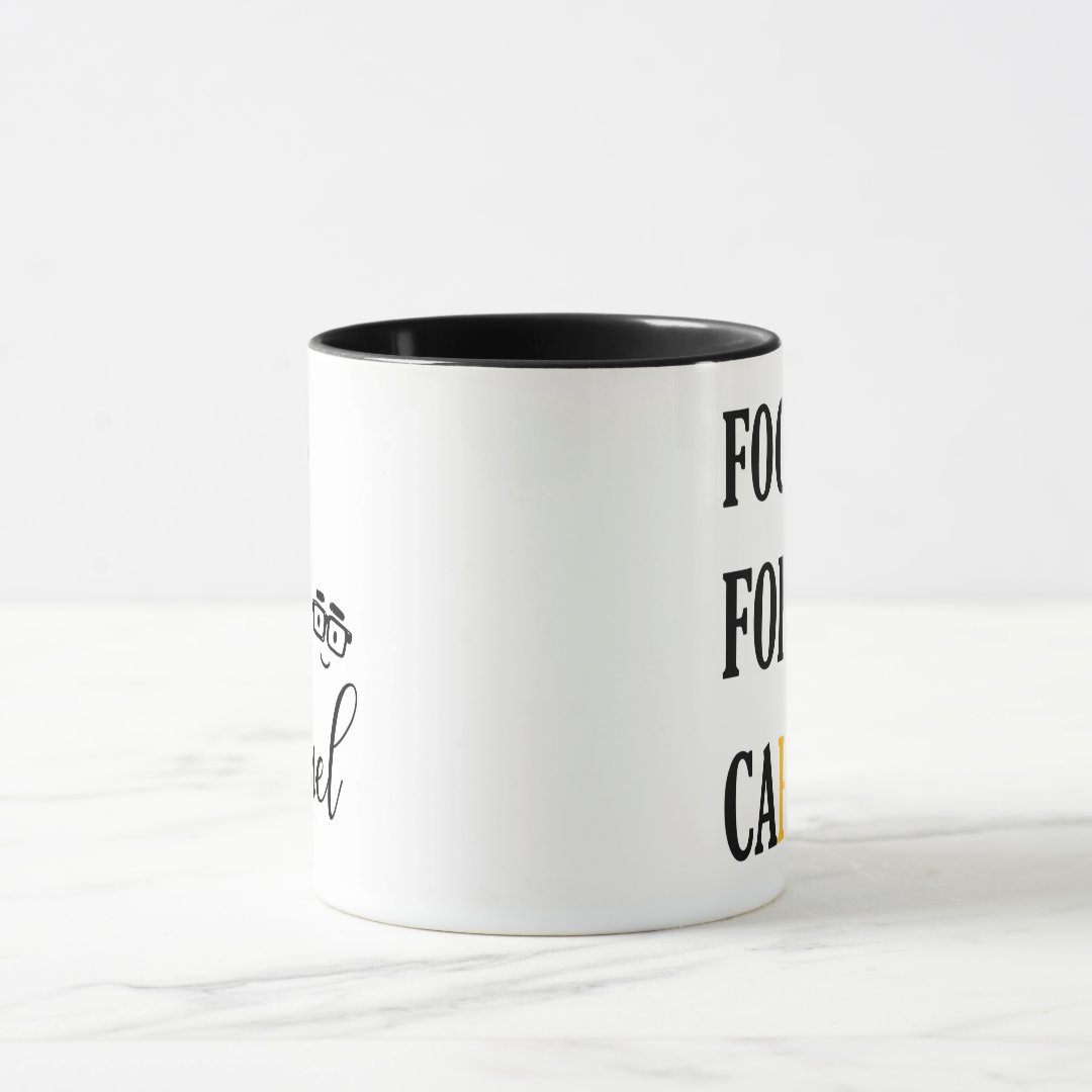 Caneca Masculina Foco Força e Café Personalizada com Nome