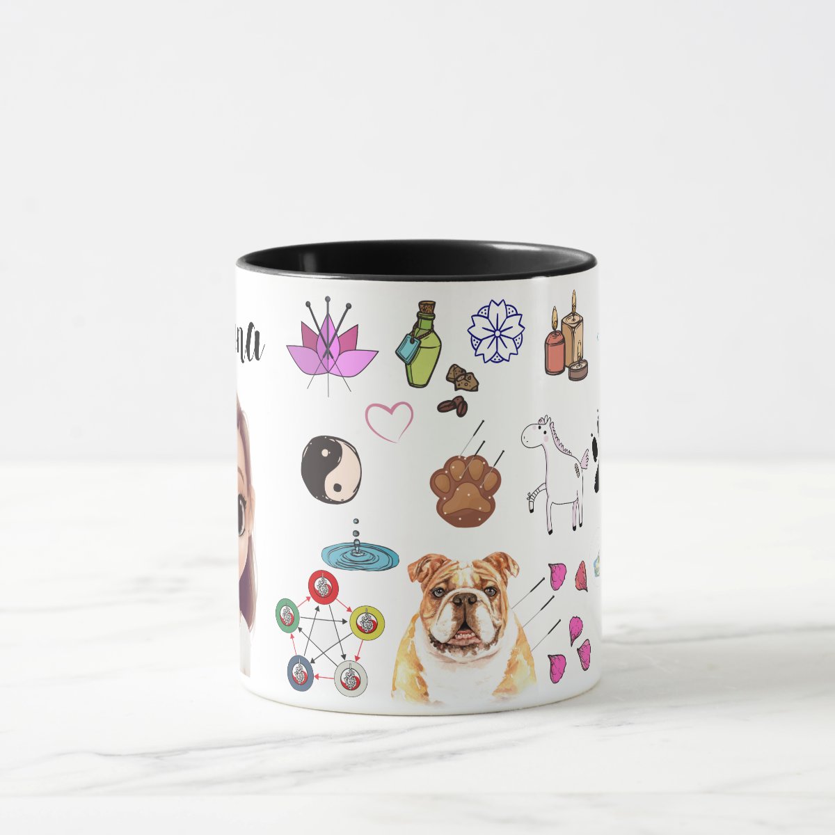 Caneca Acupuntura Animal Personalizada com Avatar e Nome