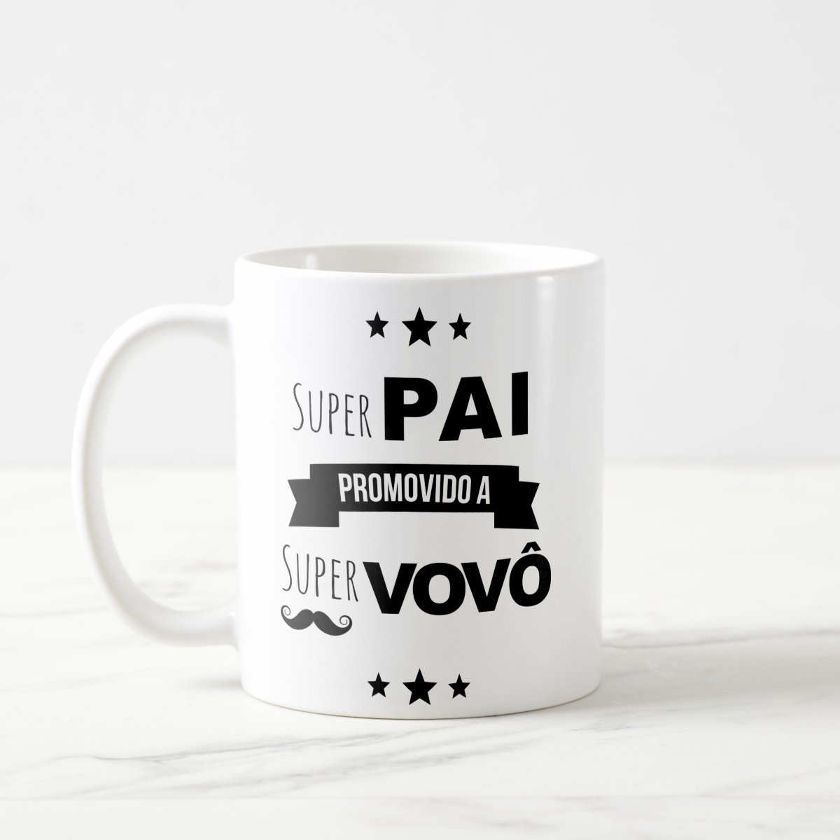 Caneca Presente Avô Super Pai Promovido a Vovô - Família (Avó/Avô)