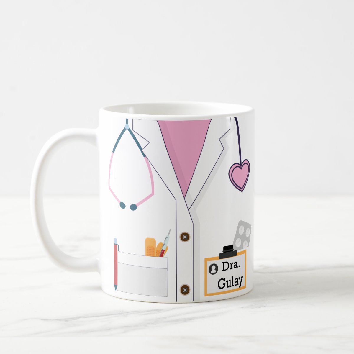 Caneca Medicina Clinico Geral Personalizada Com Nome - Profissões (Médico(a))