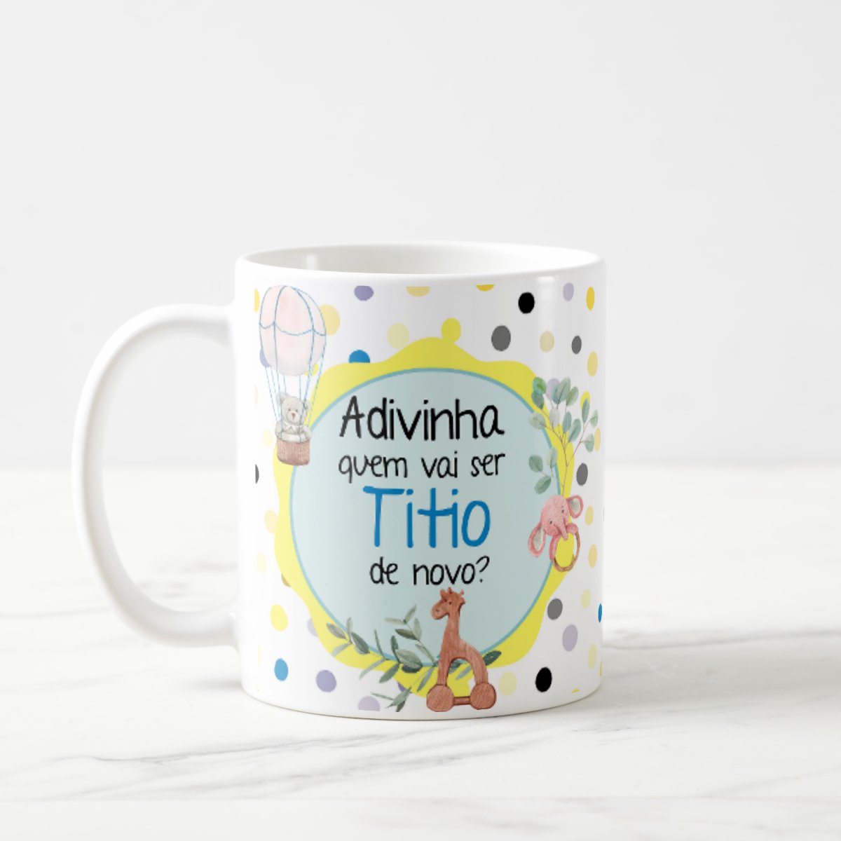Caneca Especial Surpresa Revelar Nova Gravidez Família Tio - Anúncio de Gravidez (Tio)