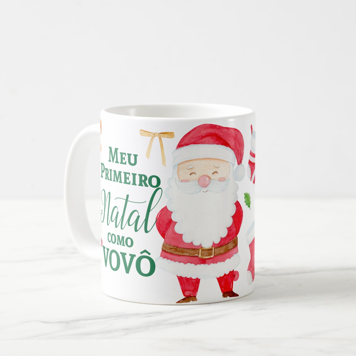 Caneca Personalizada Meu Primeiro Natal Como Vovô