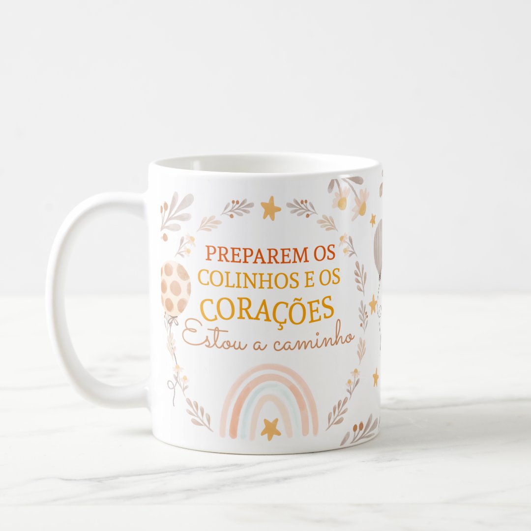 Caneca Delicada Presente para Revelar Gravidez a Família