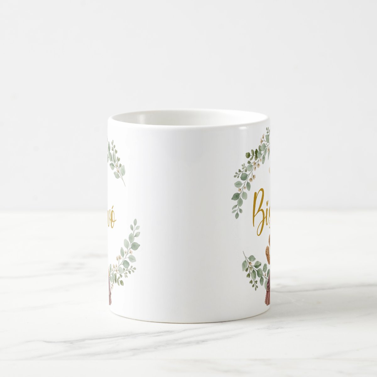Caneca Ursa Princesa Bisavó Presente Dia das Mães Família Pronta Entrega