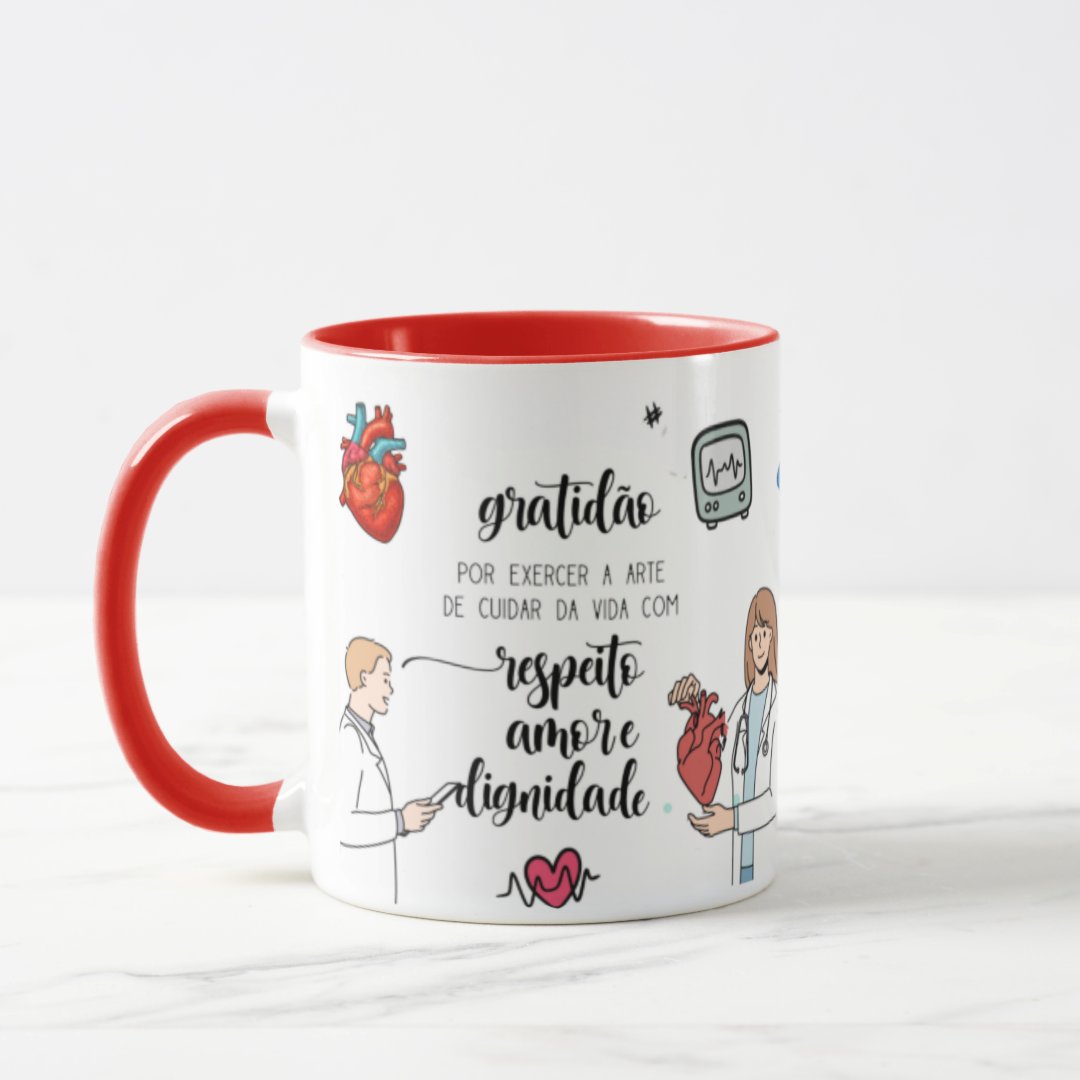 Caneca Cardiologia Presente Criativo Cardiologista Especial - Profissões (Médico(a))