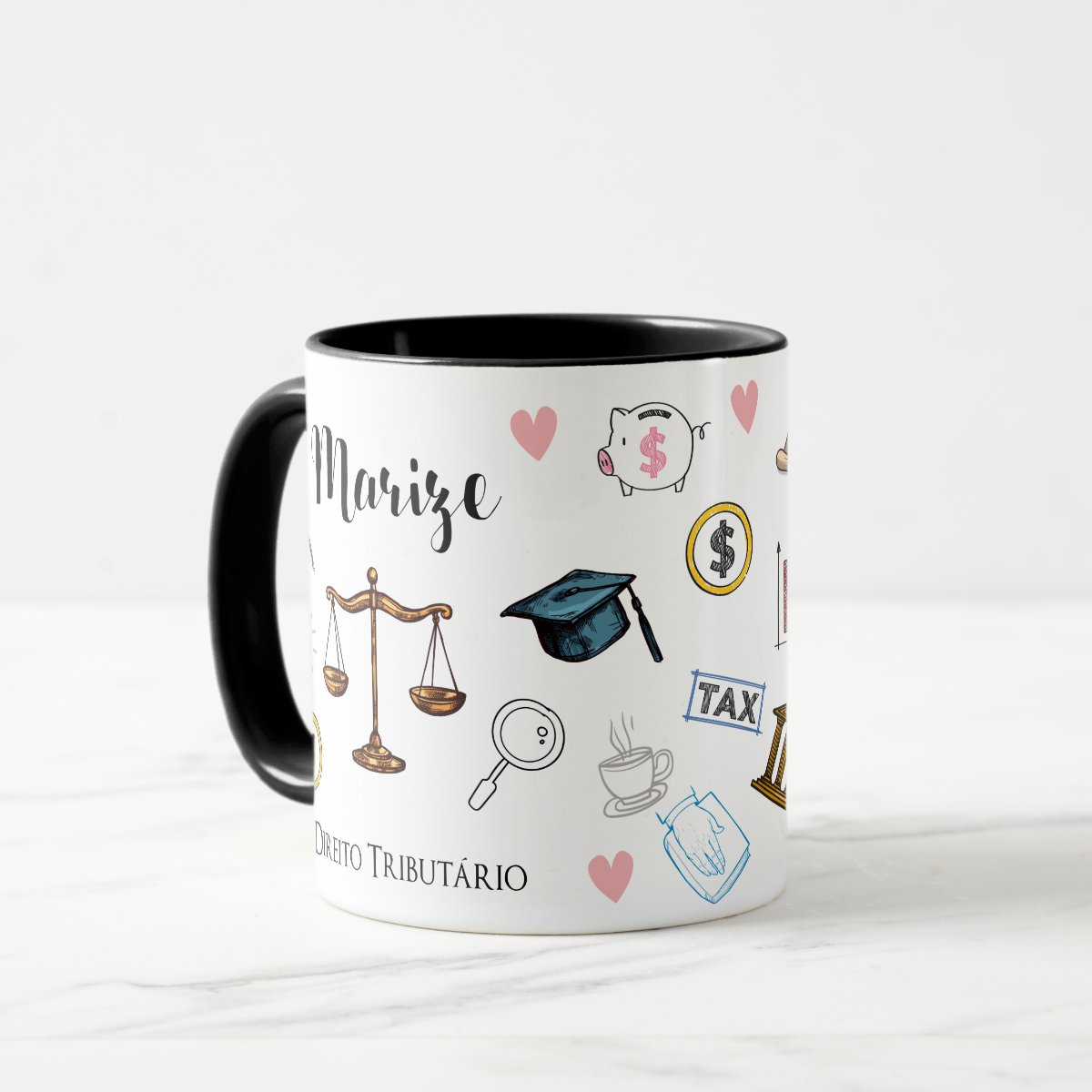Caneca Personalizada Direito Tributário Profissão Advogado