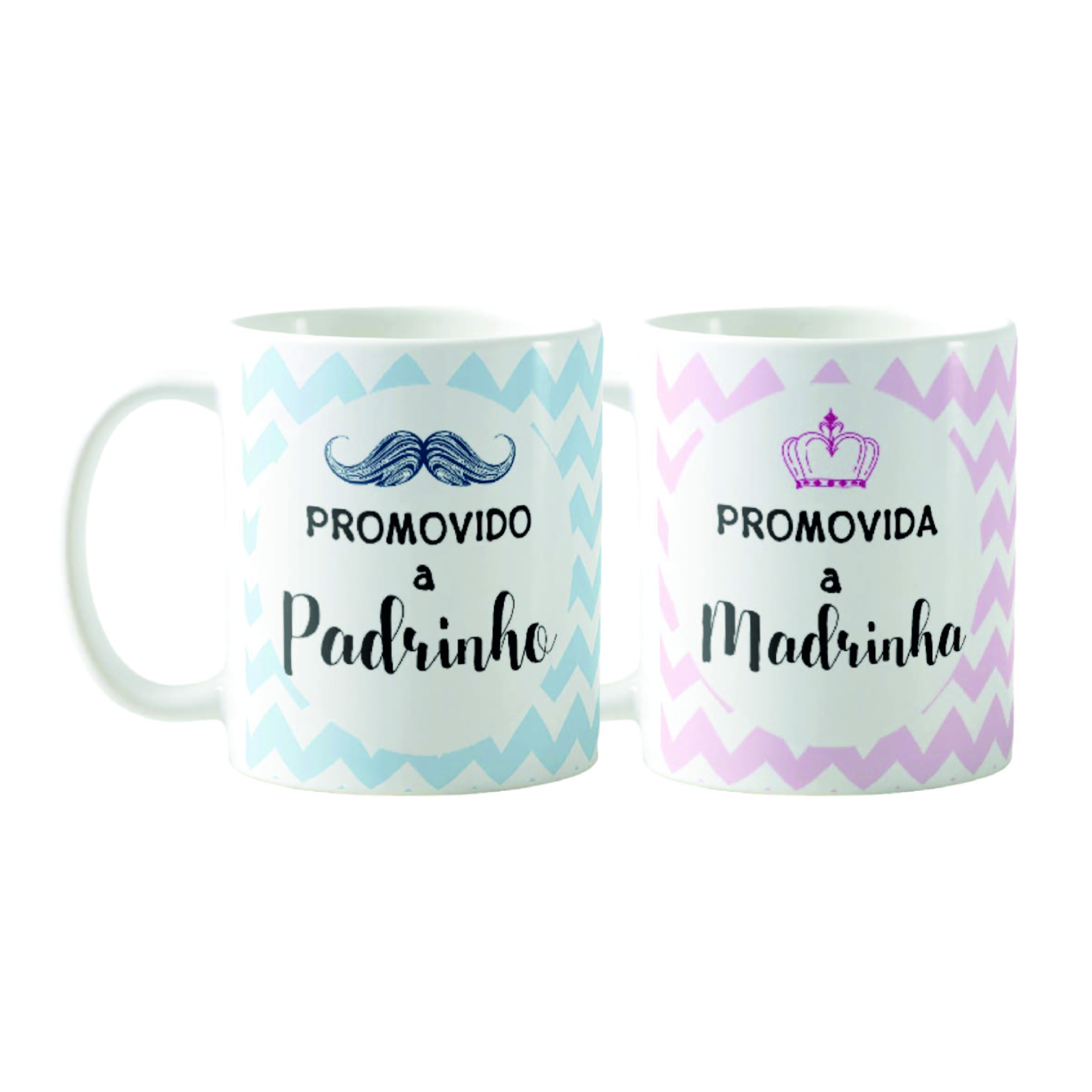 Kit Batismo Canecas Convite Batizado Padrinho e Madrinha - Batizado (Padrinho e Madrinha)