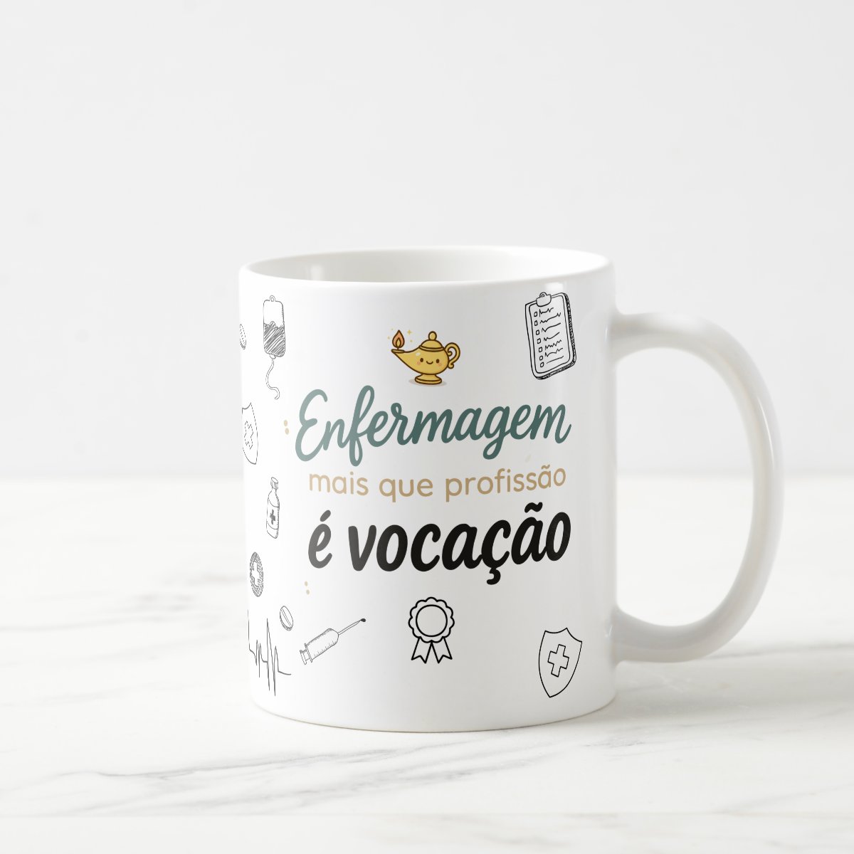 Caneca Profissão Enfermagem Hospital Presente É Uma Vocação