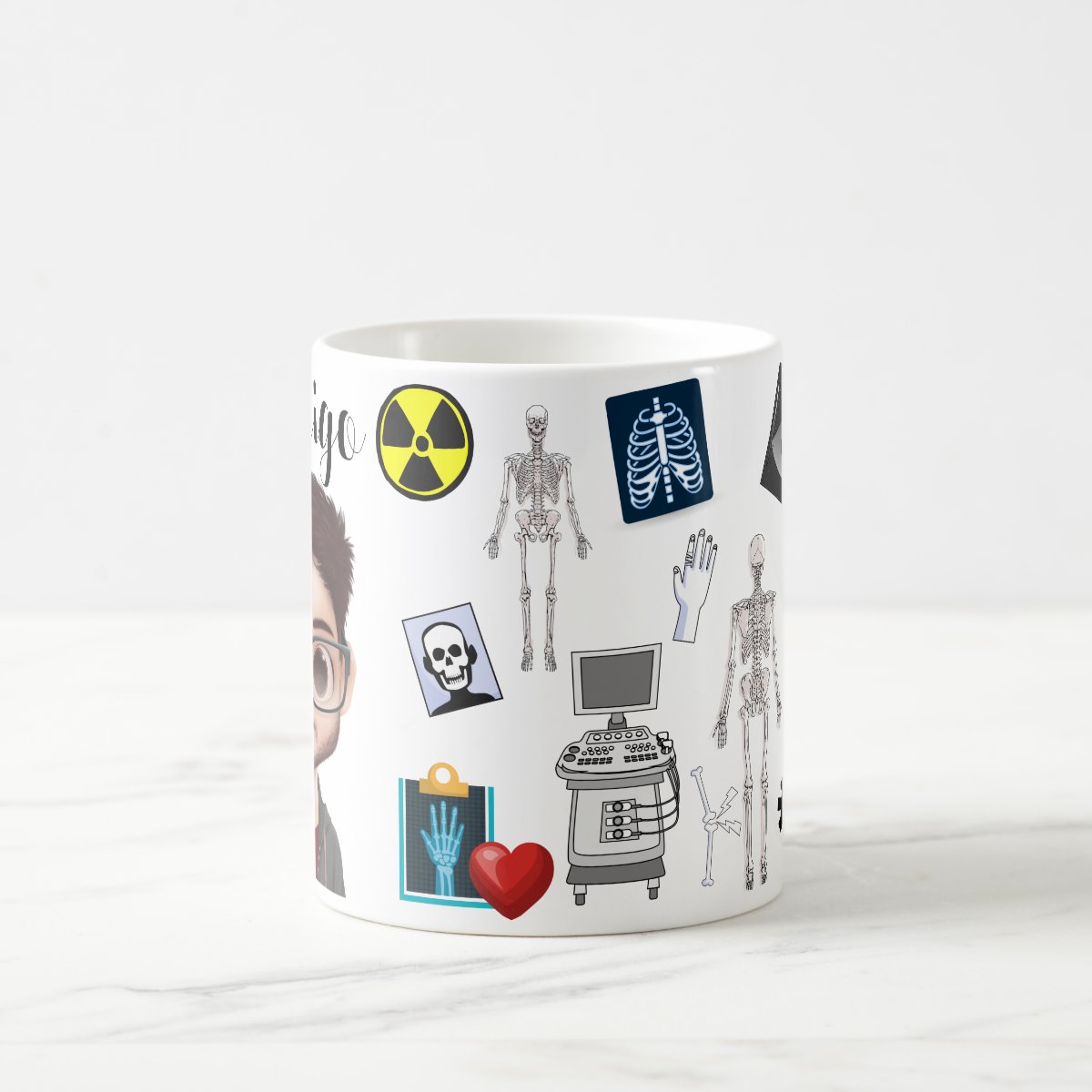 Caneca Radiologia Avatar Personalizado Profissões Medicina Presente Único