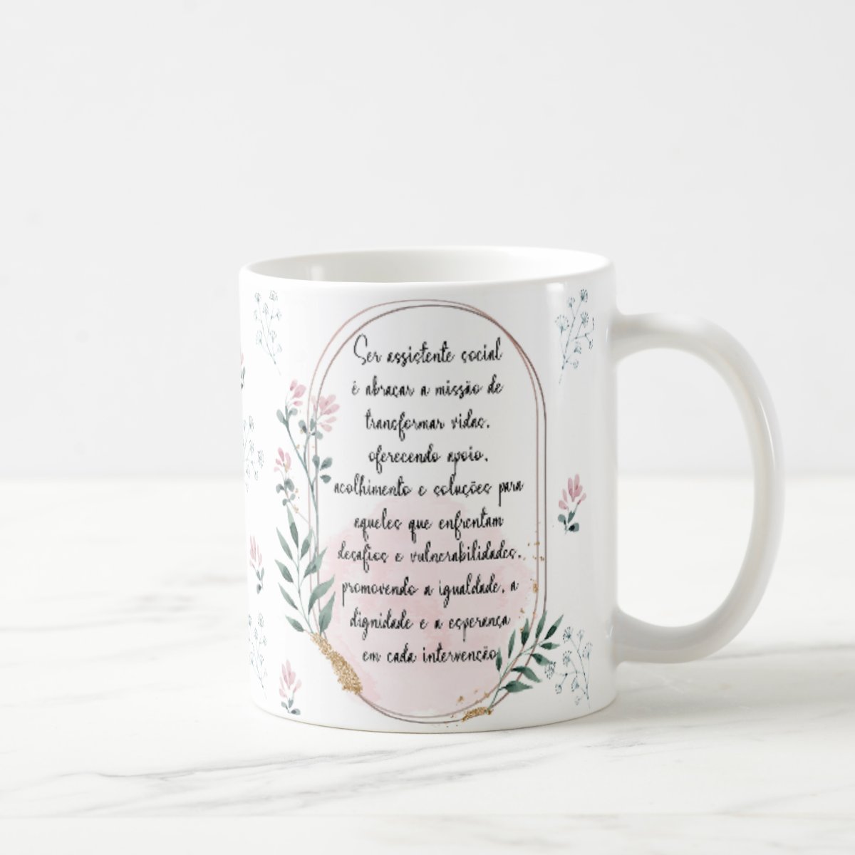 Caneca Feminina Delicada Presente Assistente Social