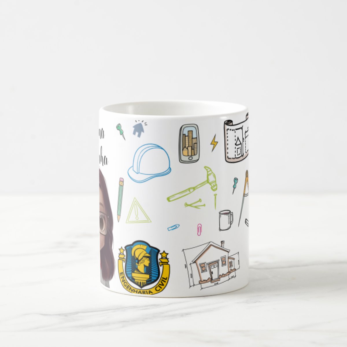 Caneca Presente Personalizado Profissão Engenharia Civil
