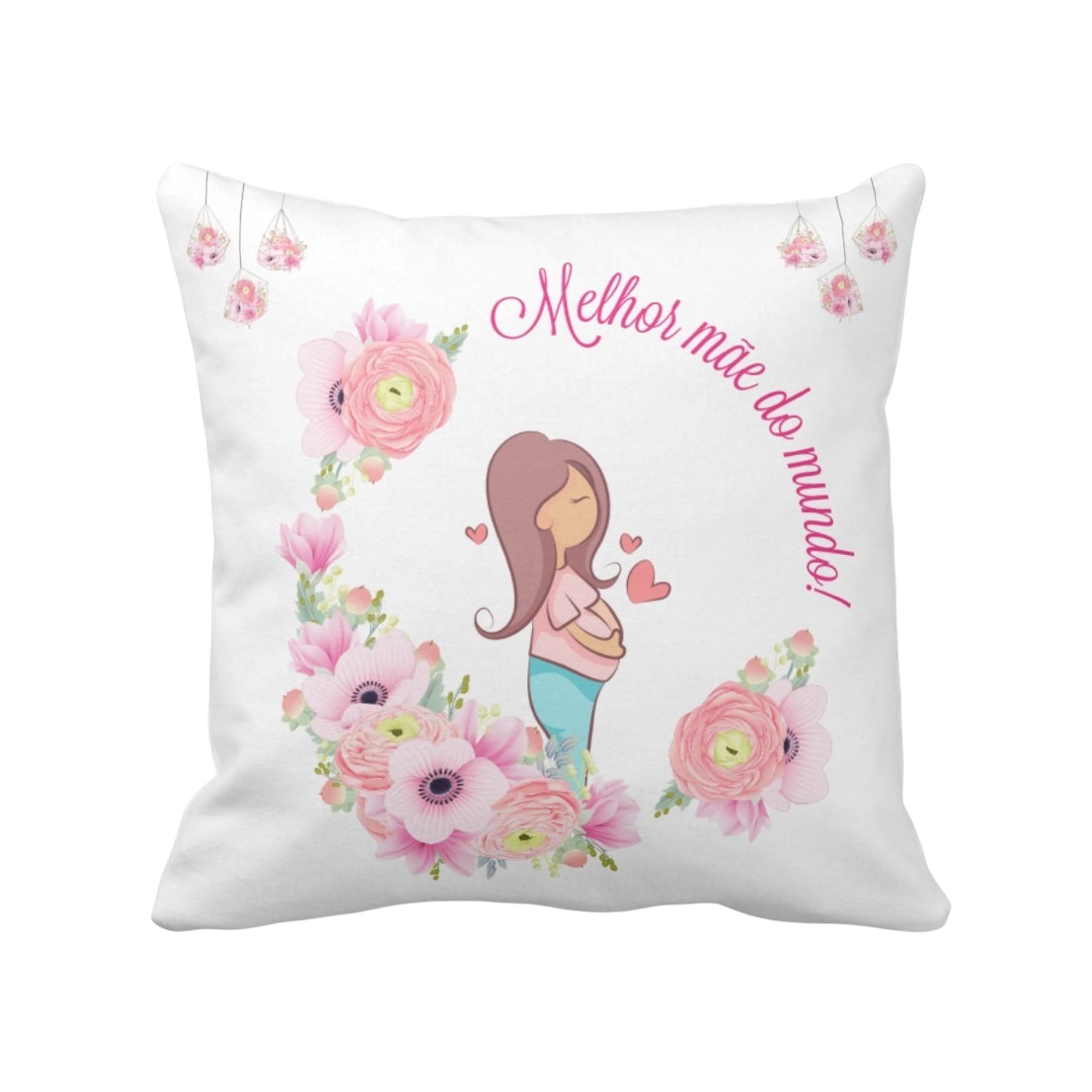 Conjunto Almofada Decorativa Grávida Melhor Mãe