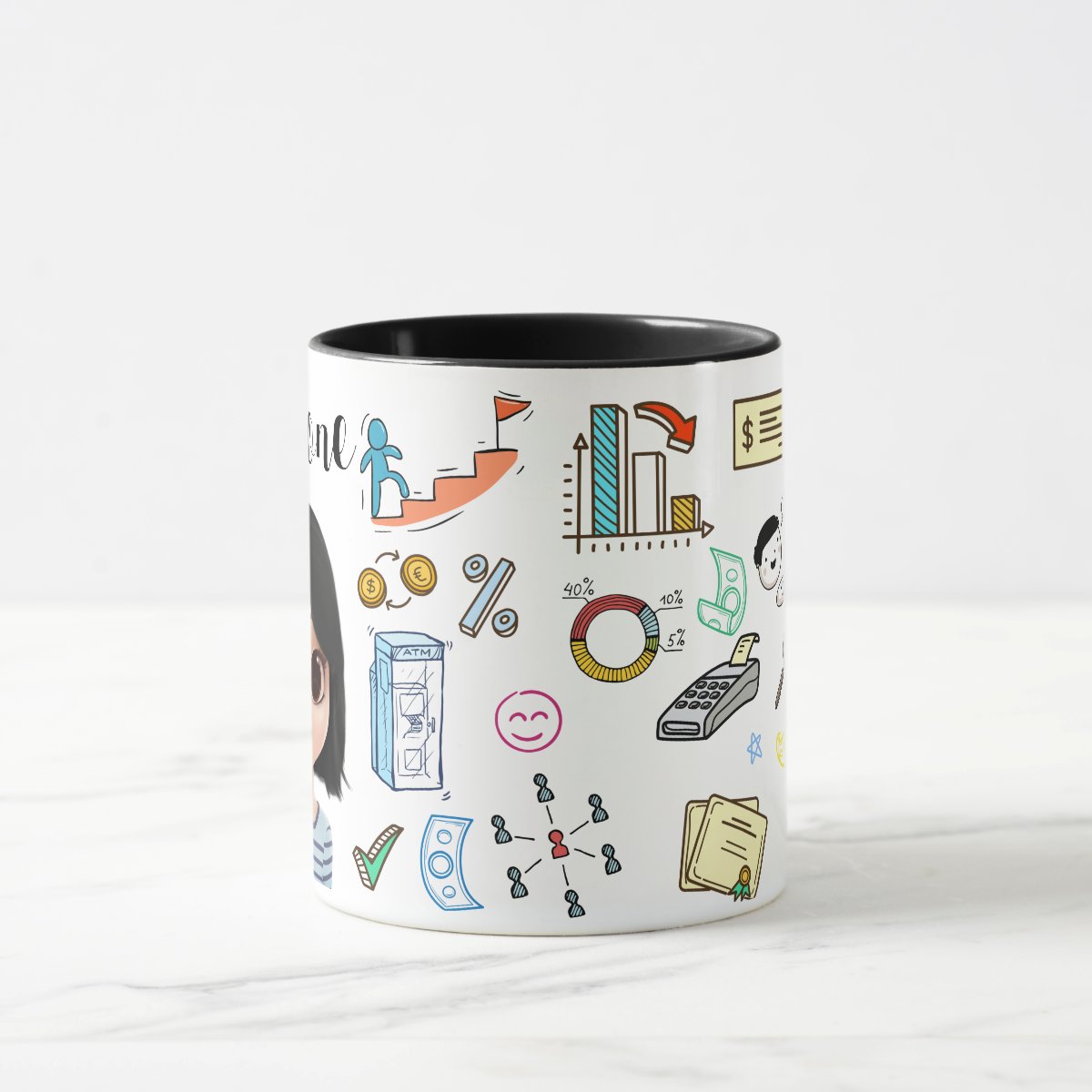 Caneca Bancário Financiarias com Nome e Avatar Personalizado