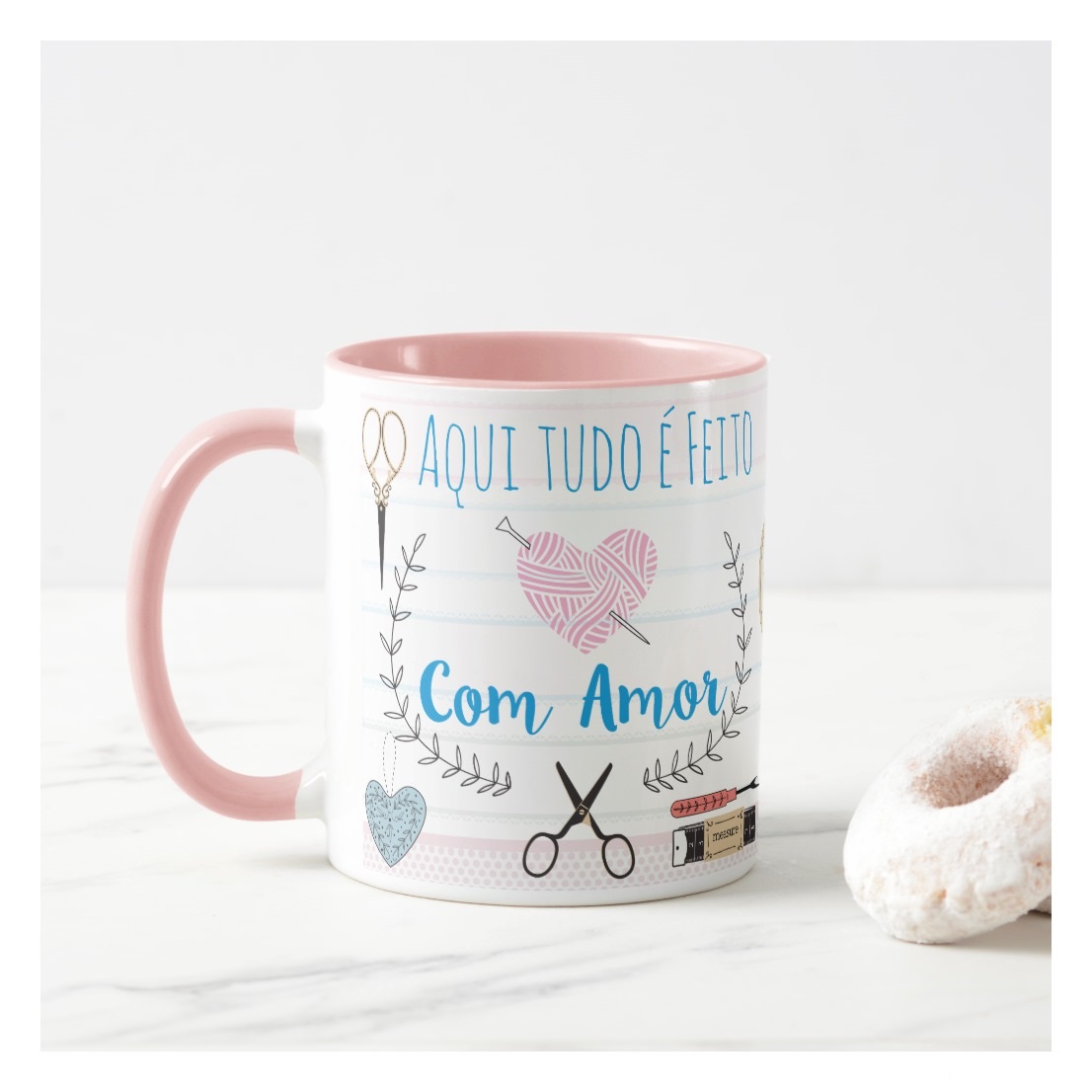 Caneca Personalizada Presente Artesã Tudo Feito com Amor - Profissões (Artesã(o))