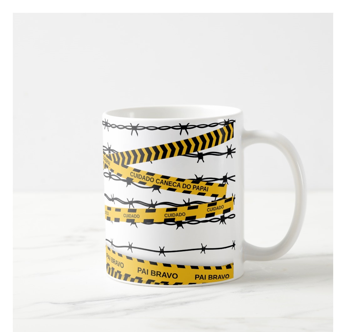 Caneca Presente Personalizado Cuidado para o Pai Bravo Papai