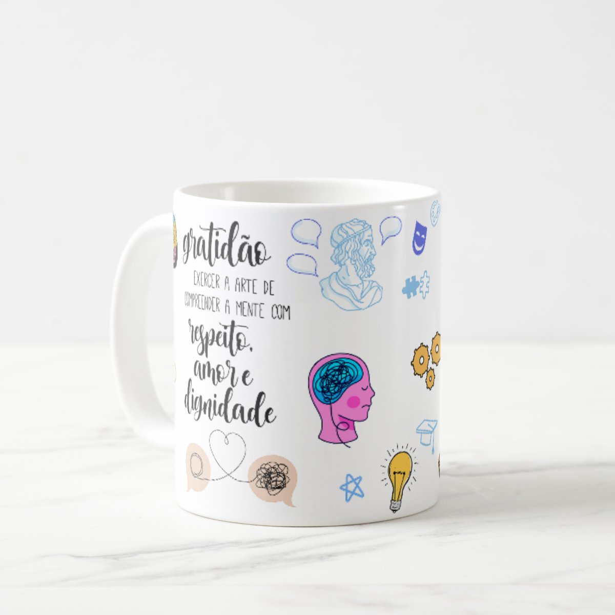 Caneca Profissão Terapeutas Presente para Psicólogos