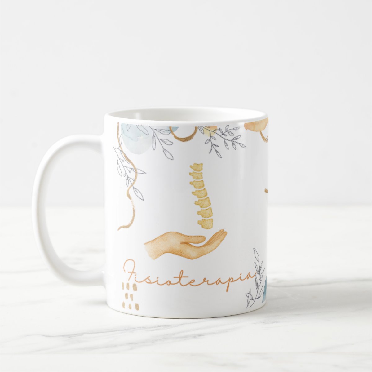 Caneca Profissão Presente Dia da Fisioterapeuta Aquarela - Profissões (Fisioterapeuta)
