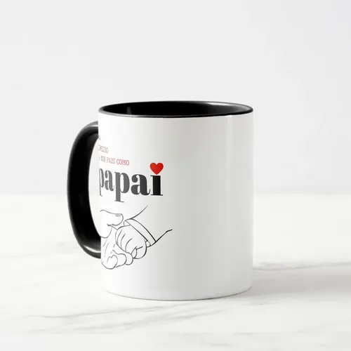 Kit Caneca e Almofada Primeiro Dia dos Pais Como Papai Pai