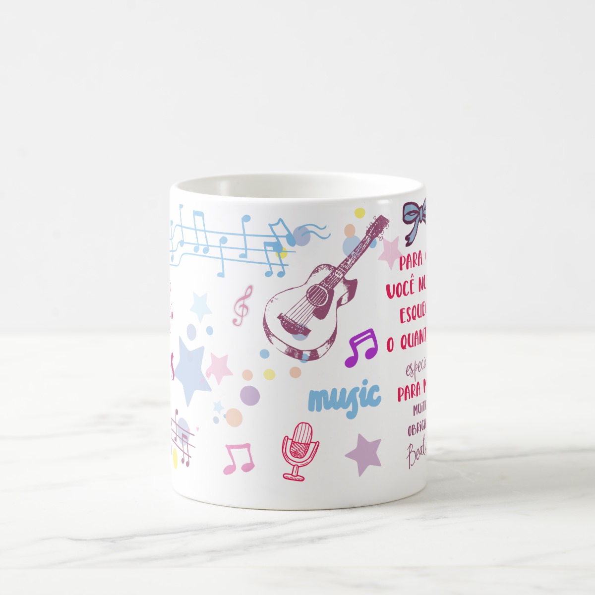 Caneca Professora de Música com Agradecimento