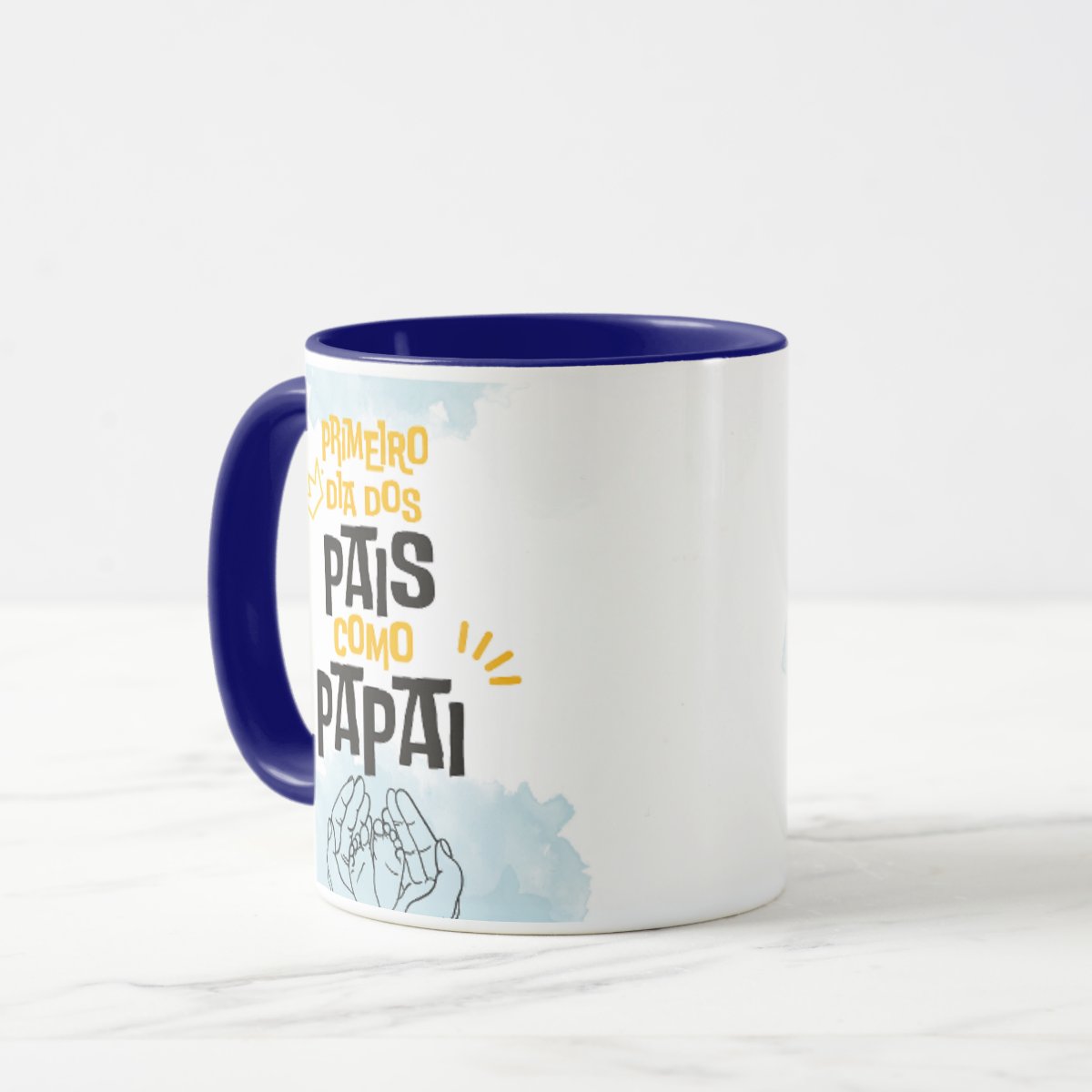 Caneca Personalizada Primeiro Dia dos Pais Como Pai Azul Escuro